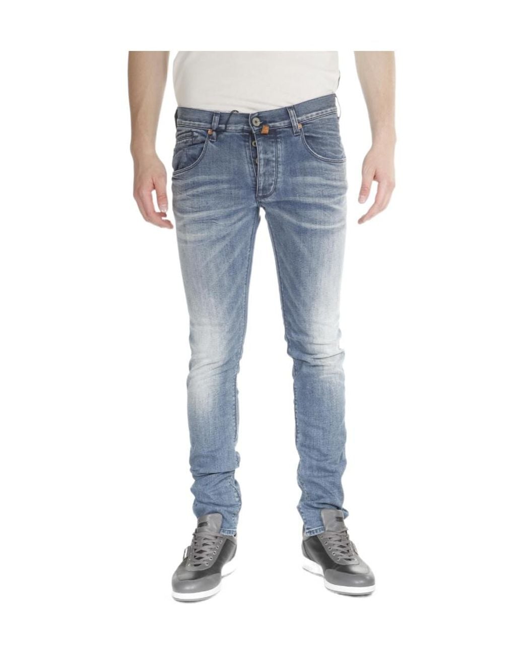 Armani Jeans Blue Logo Logo Denim Trousers for men