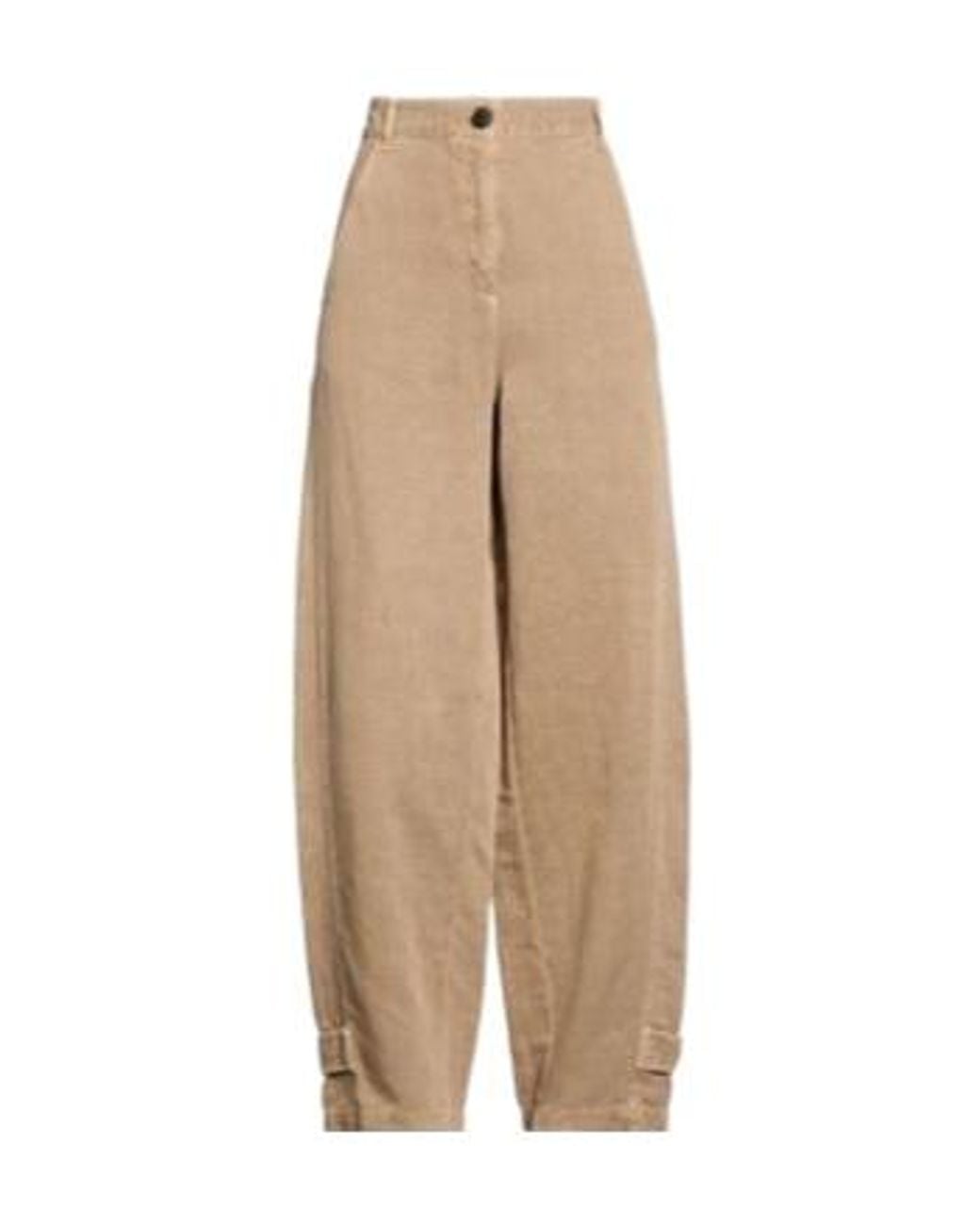 MAX&Co. Natural High-Waisted Curved Balloon Trousers