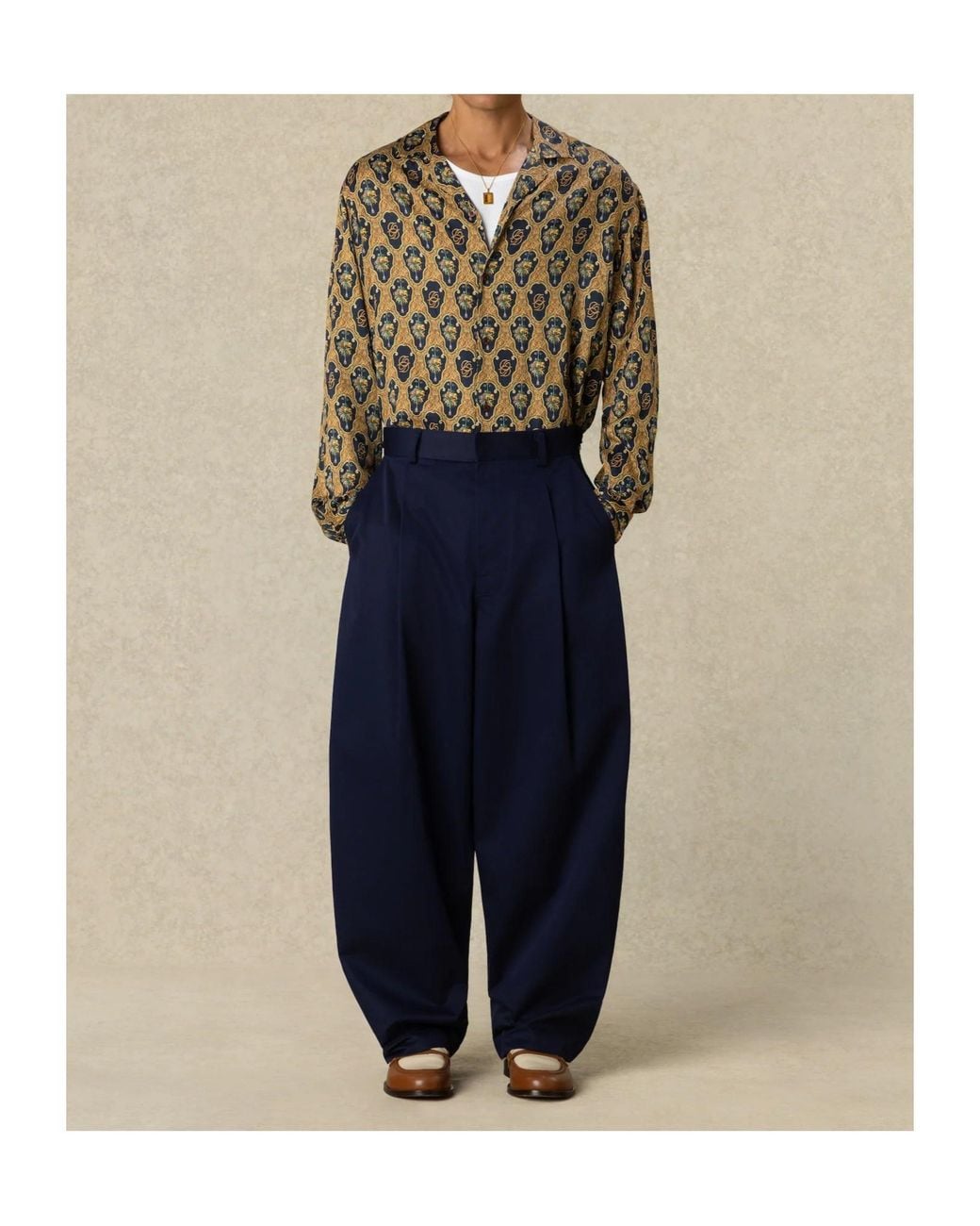 Drole de Monsieur Blue Twill Pantalon Ballon for men