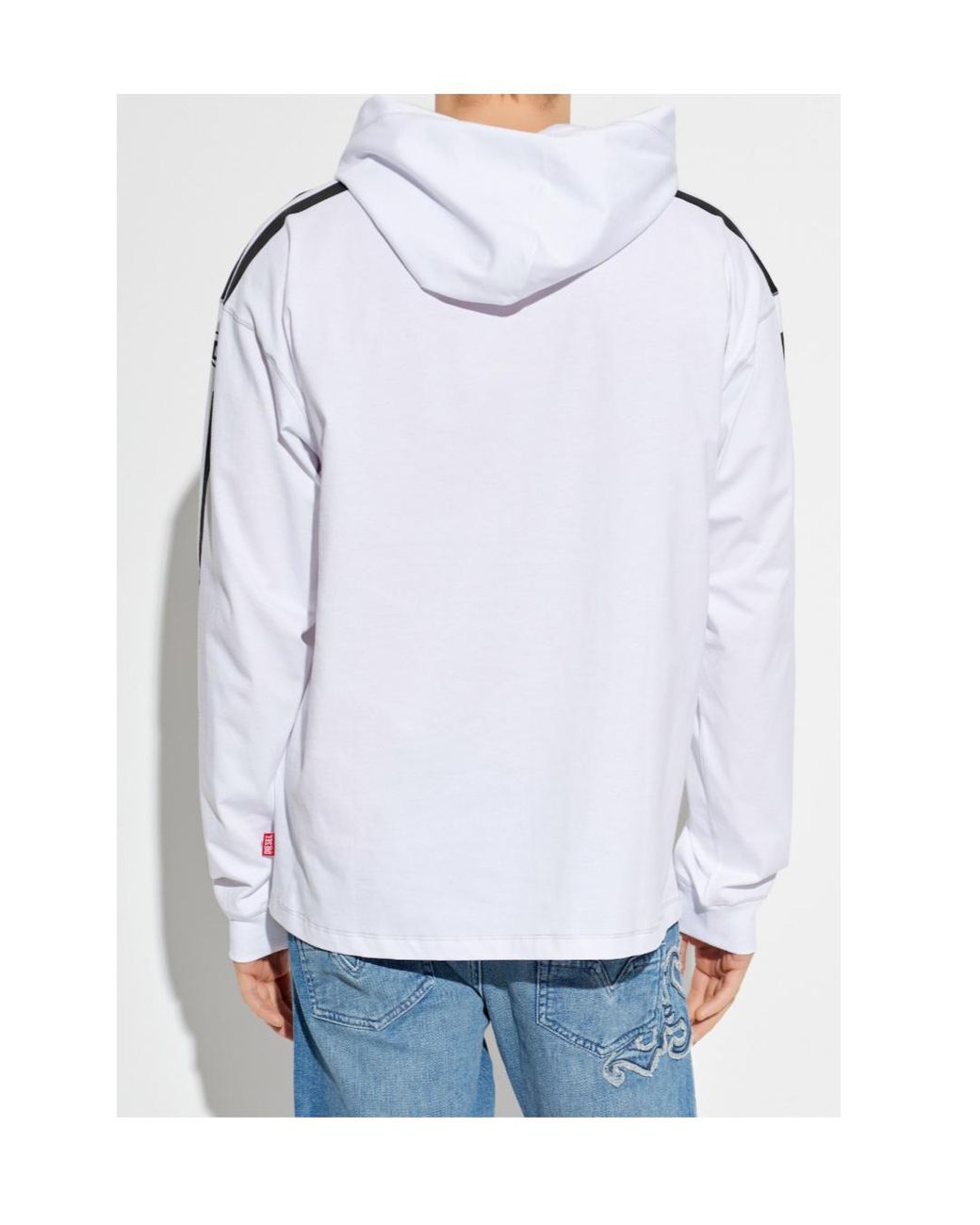 DIESEL White T Boxt Logo Hoodies for men