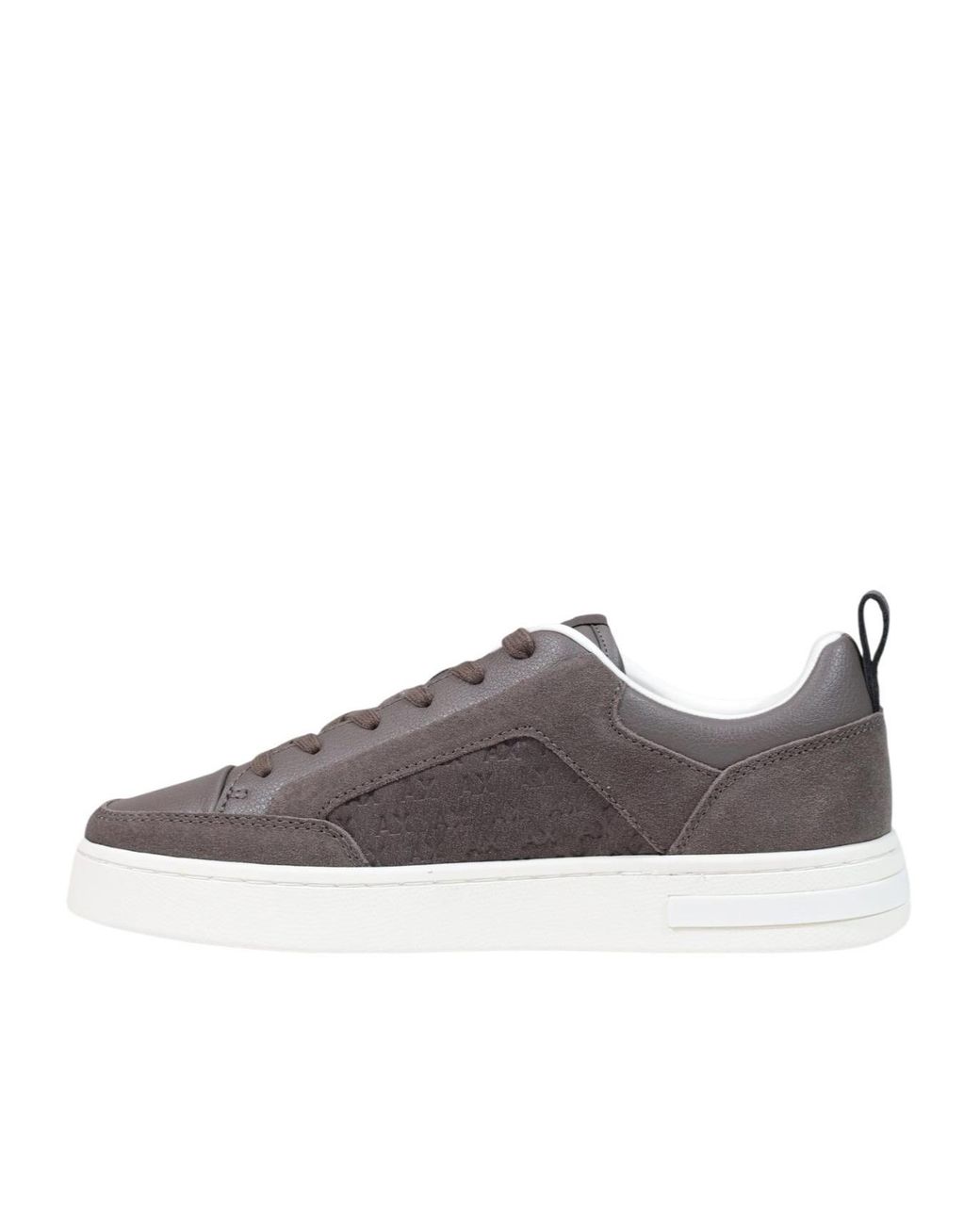 ARMANI EXCHANGE Brown Monogram-Print Panelled Sneakers for men