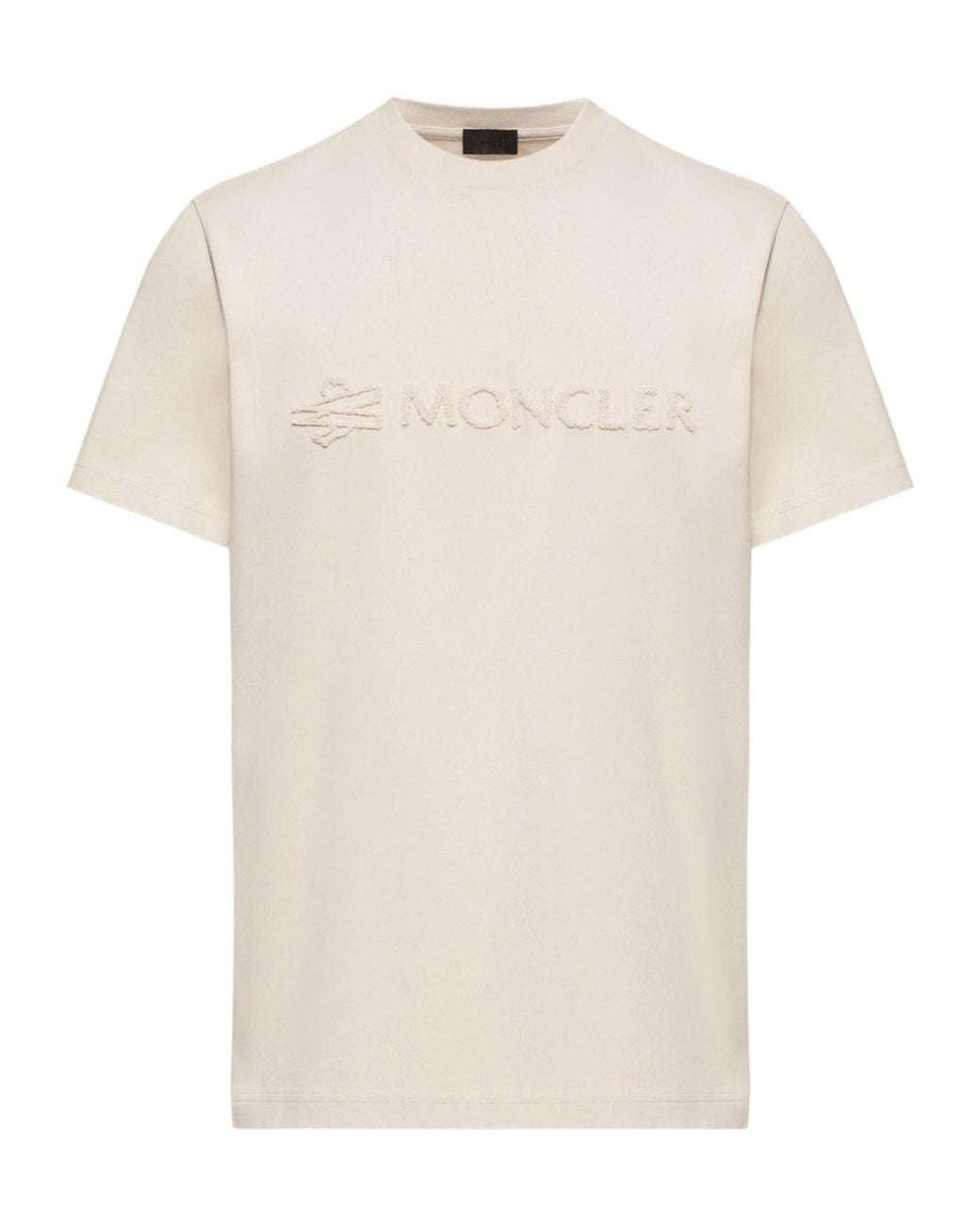 Moncler White Logo Patch Crewneck T-Shirt for men
