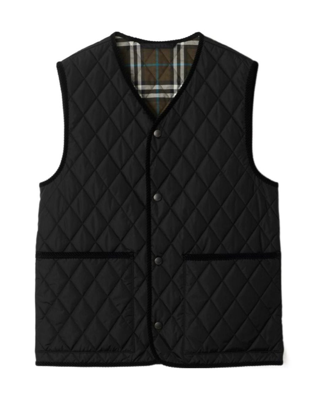 Burberry Black Quilted Vest for men