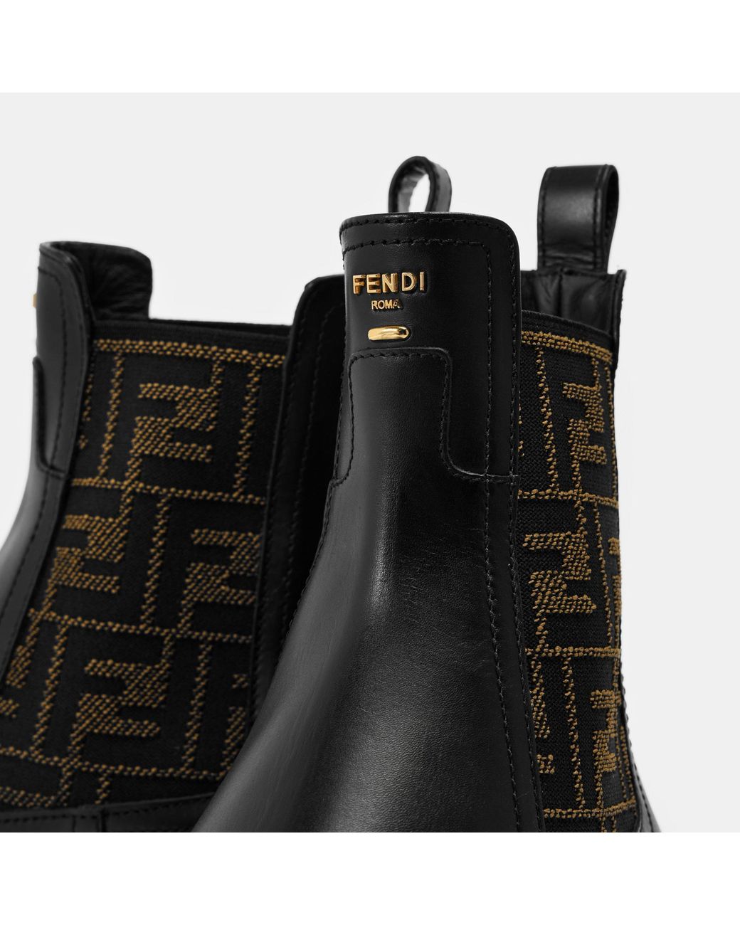 Fendi Black Leather Ankle Boots