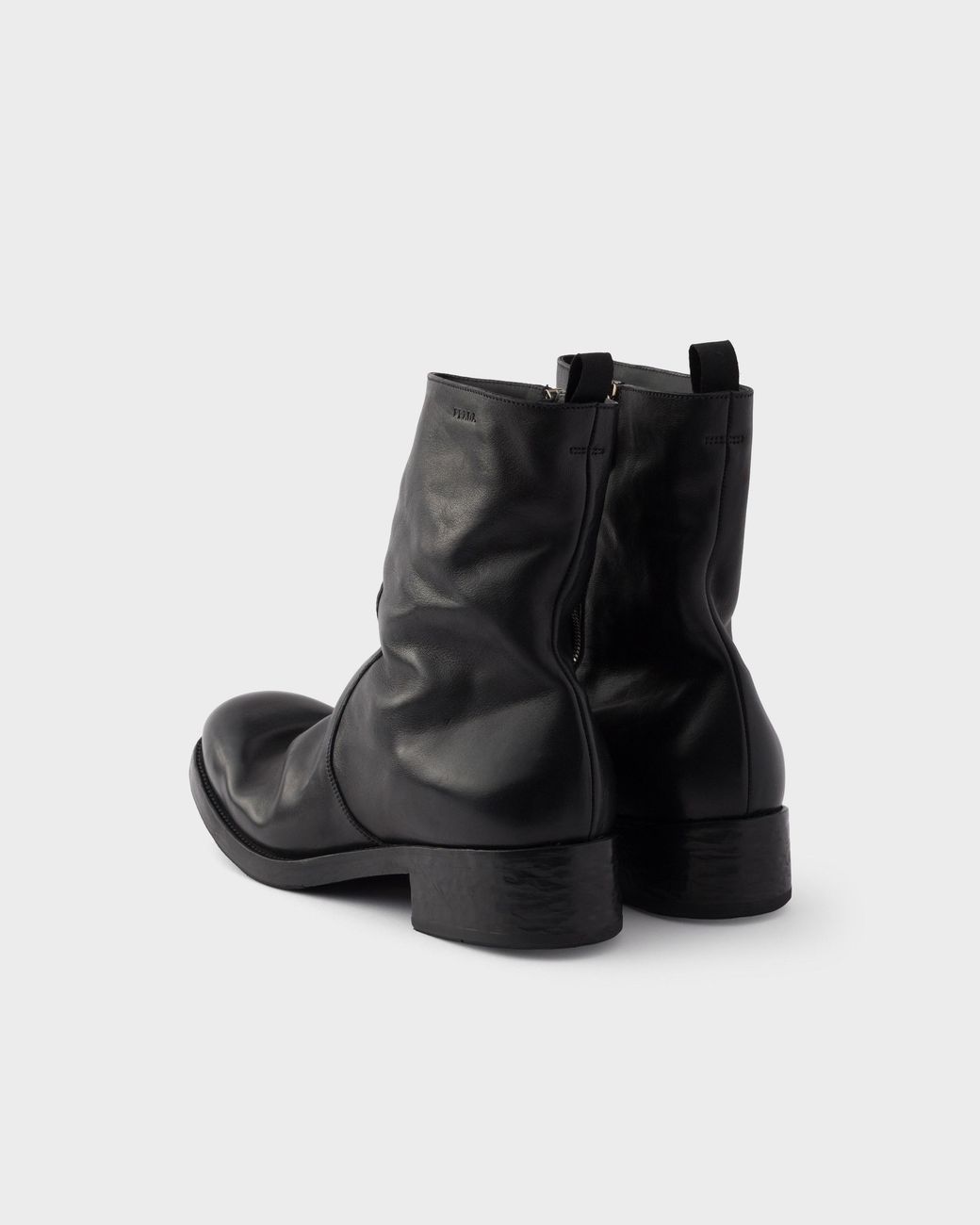 Prada Logo-Detailed Zipper Boots in Black for Men | Lyst