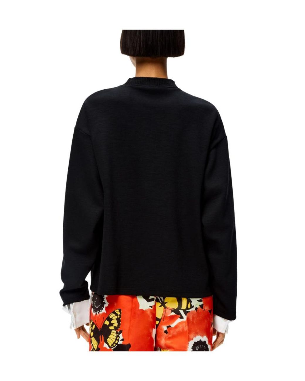 Loewe Black Shirt-Hem Sweatshirt