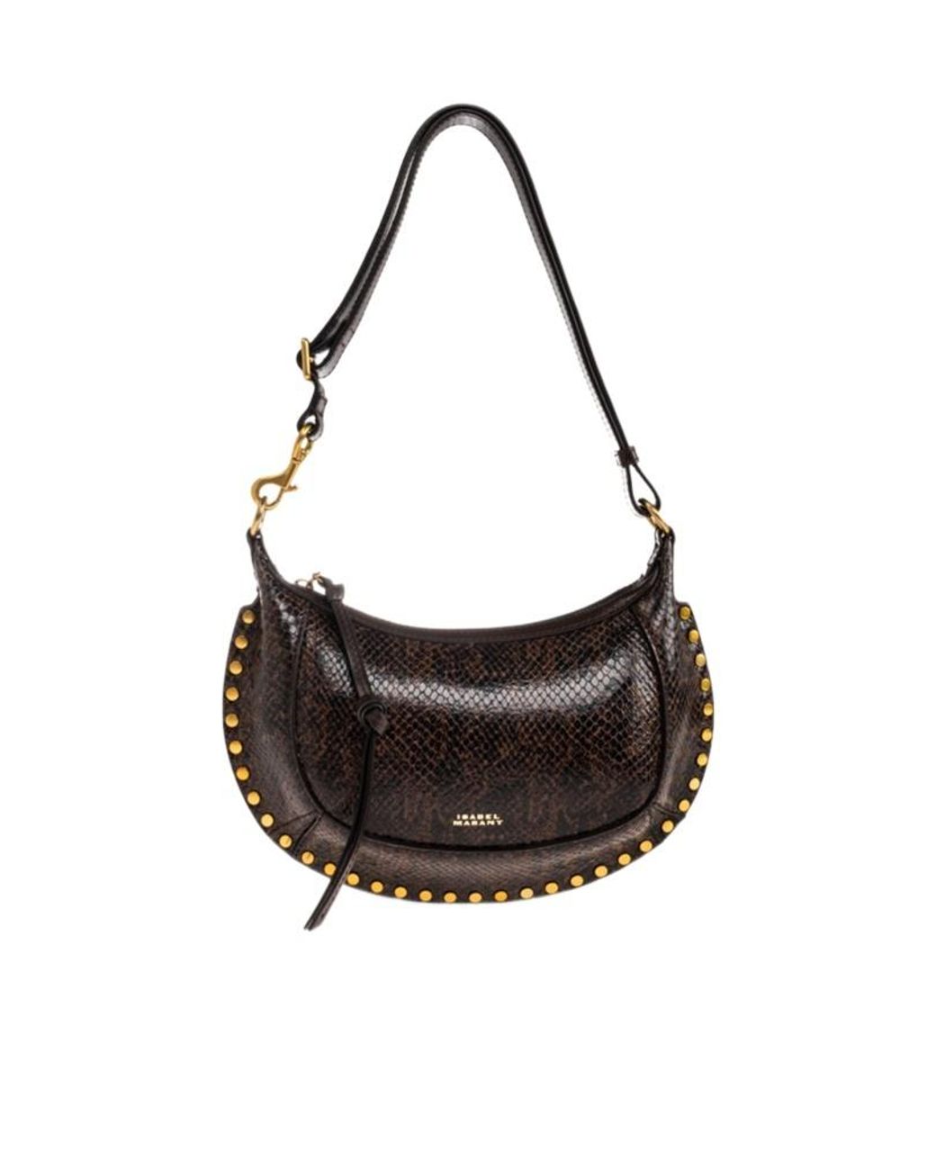 Isabel Marant Black Python Print Shoulder Bag