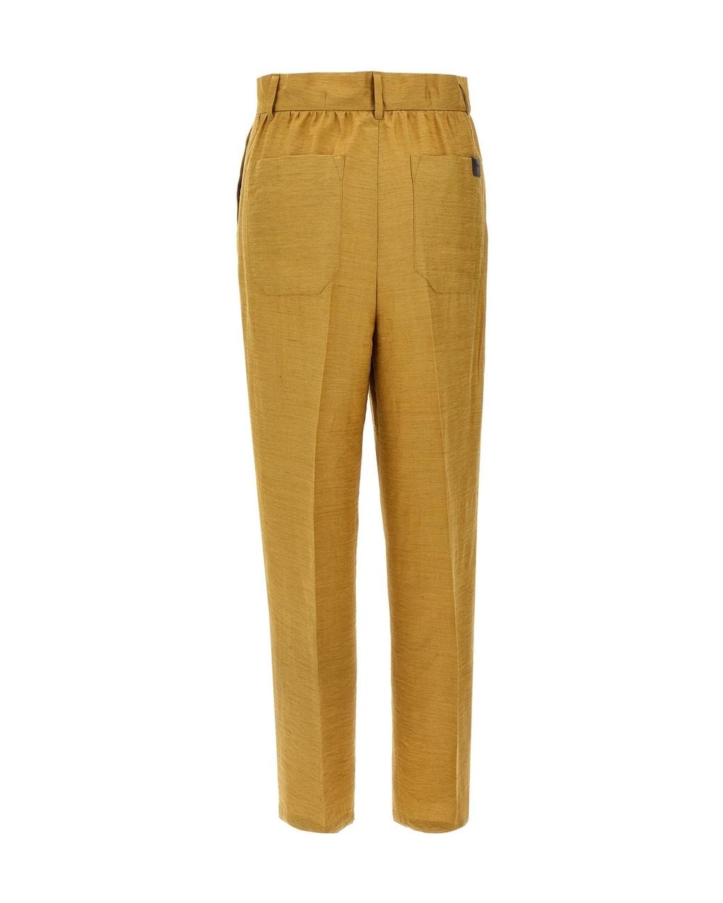 Max Mara Yellow Efedra Pleated Straight-Leg Trousers