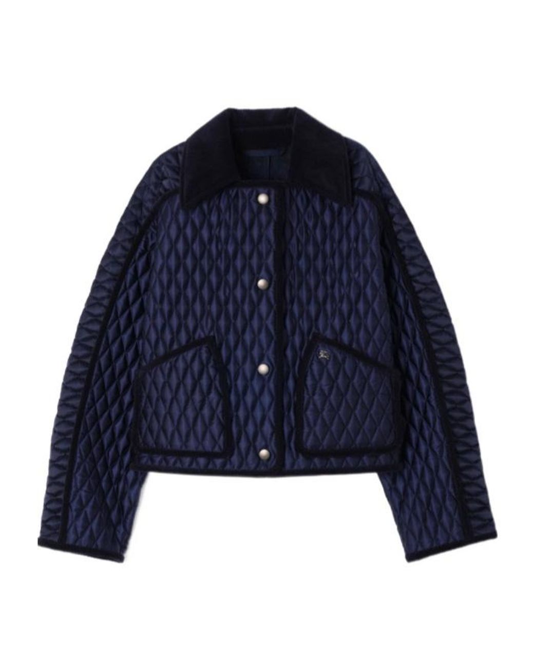Burberry Blue Quilted Cropped Jacket
