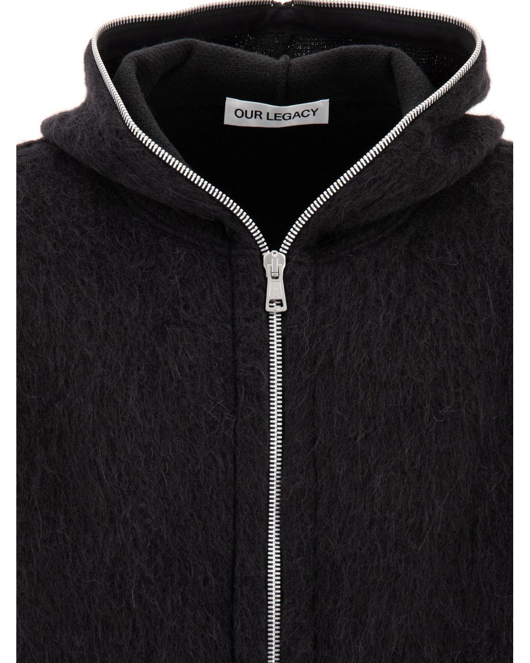 Our Legacy Black Full-Zip Long Sleeved Hoodie for men