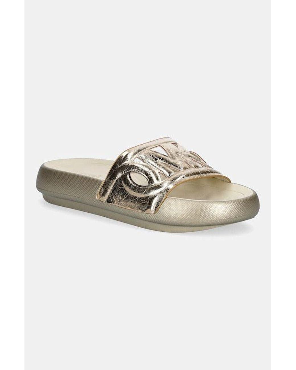 Michael Kors White Round Toe Flat Slippers