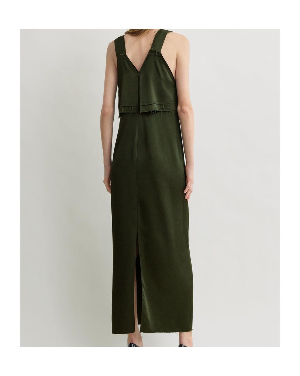 Totême  Green Totême V-Neck Slip Dress
