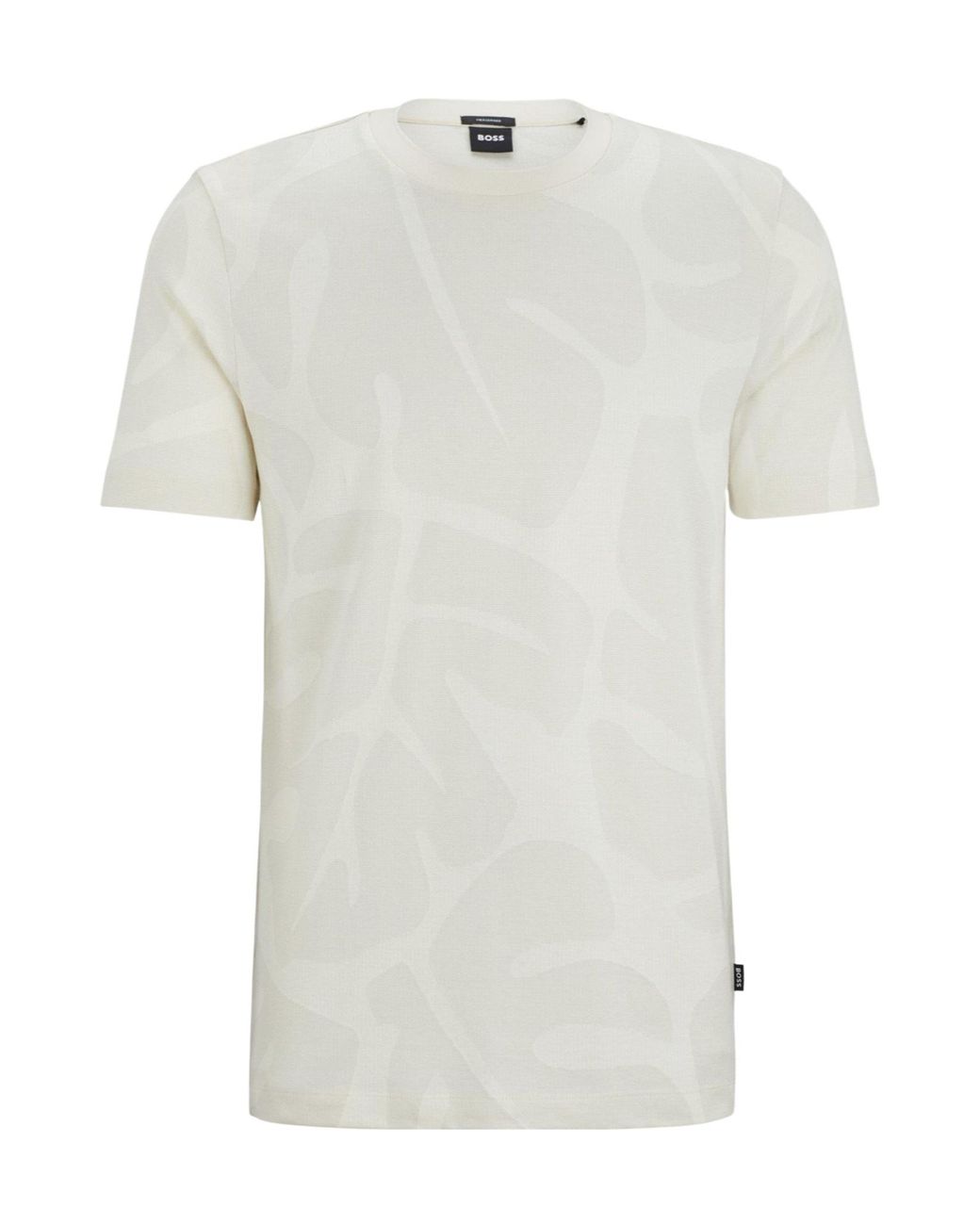 Boss White Short-Sleeve Crew-Neck T-Shirt for men