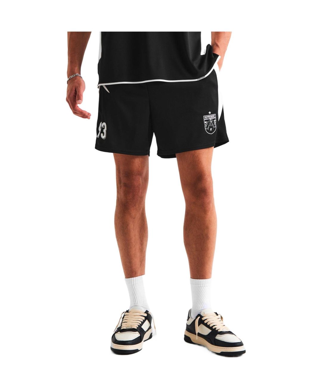 Represent Black Star Football Shorts for men