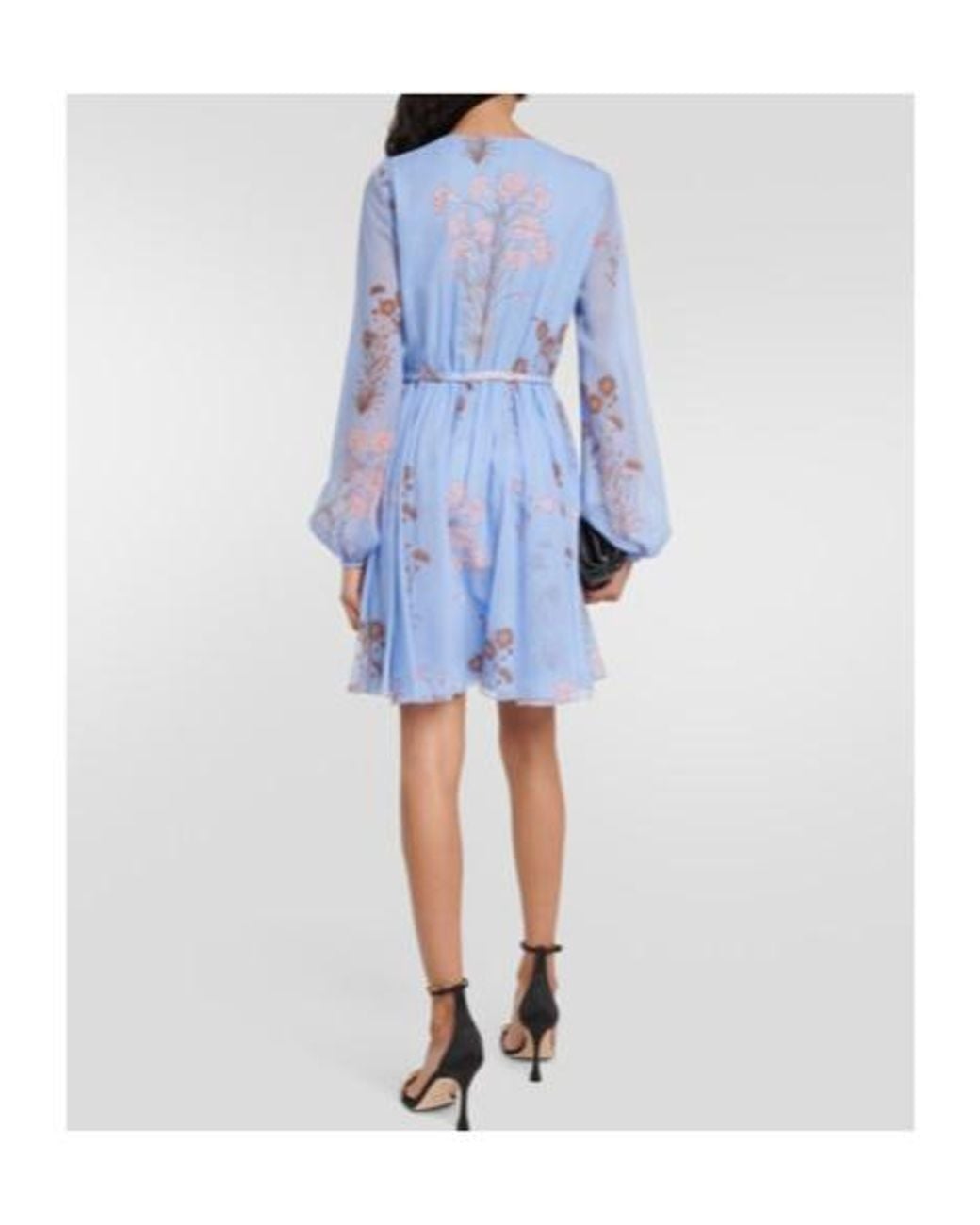 Giambattista Valli Blue Floral Silk Gerogette Minidress