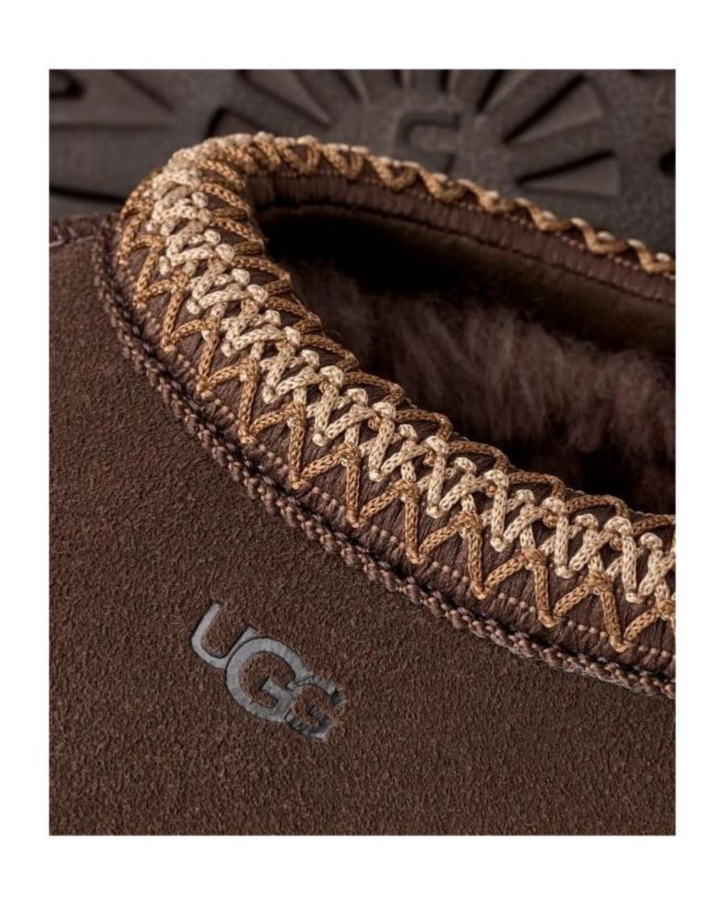 Ugg Brown Tasman Ii Logo Debossed Slippers
