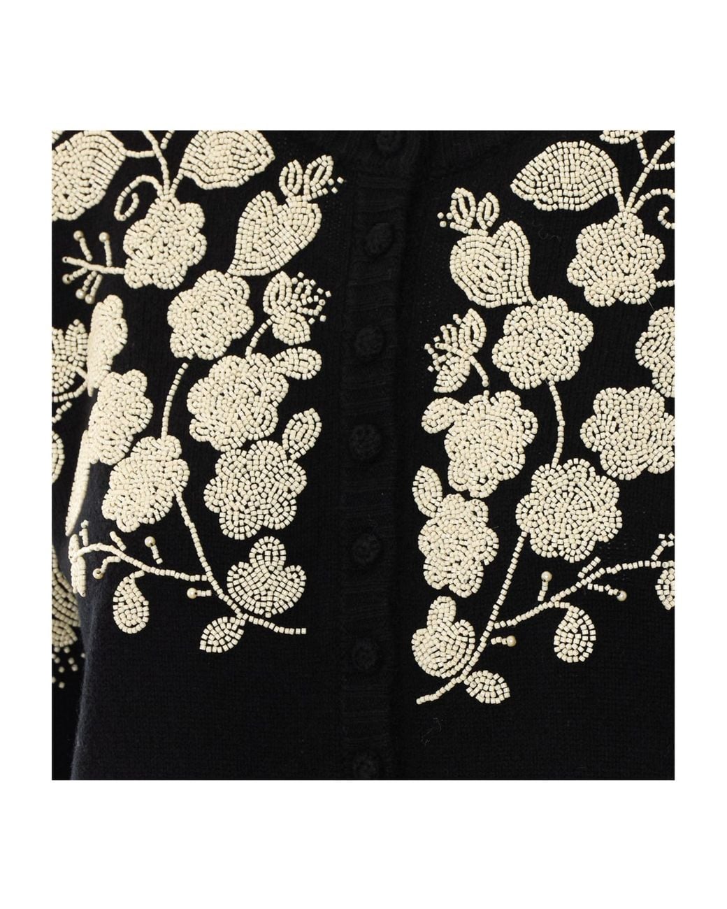 Sea Black Long-Sleeve Single-Breasted Cardigan