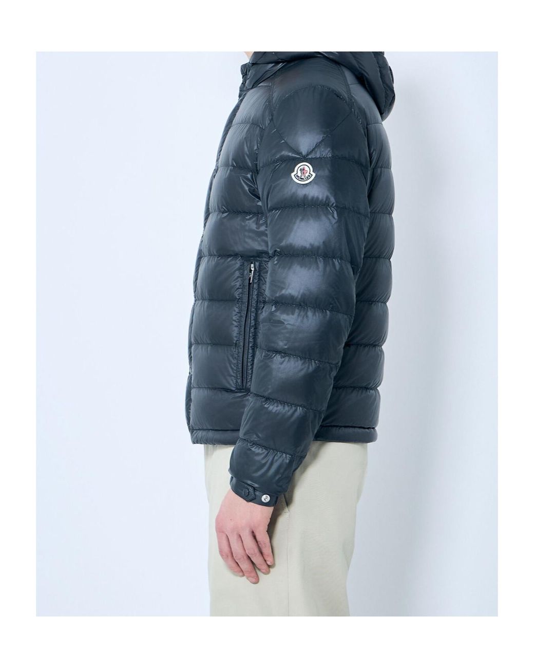 Moncler Blue Gliere Logo Patch Padded Jacket for men