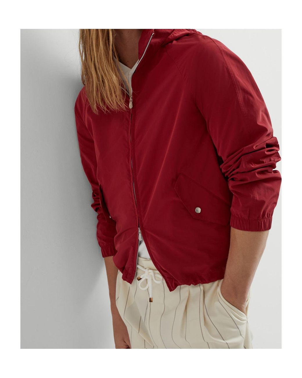 Brunello Cucinelli Red Water-Resistant Jacket for men