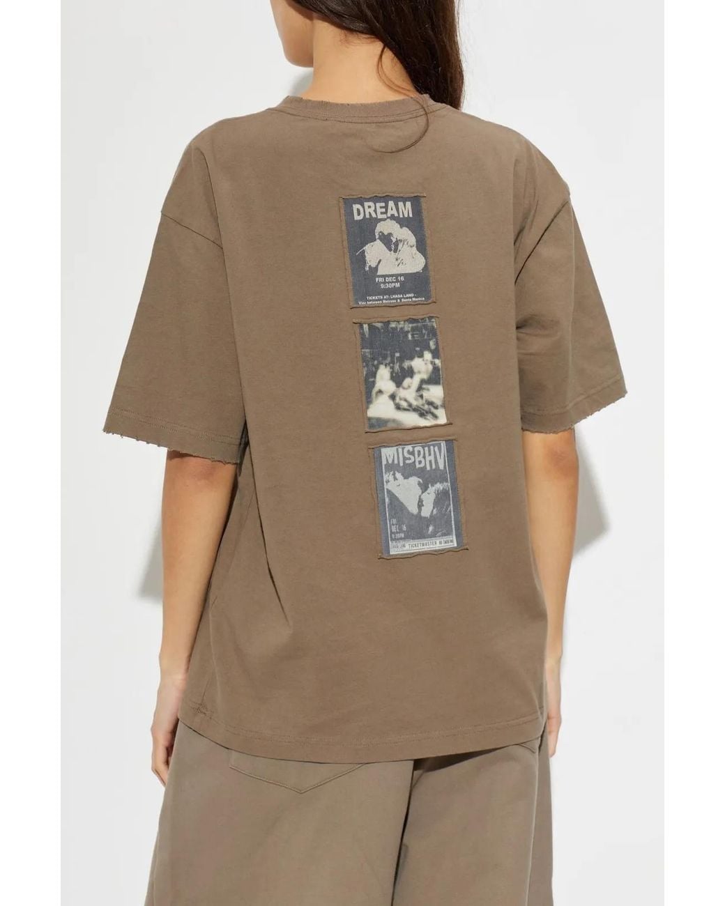 M I S B H V Natural Warszawa Patched T-Shirt for men
