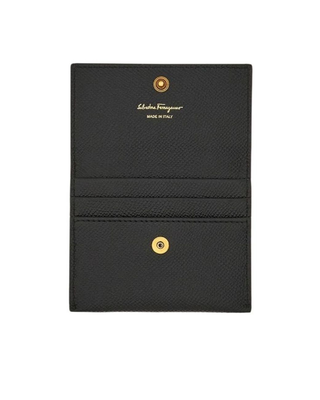 Ferragamo Black Ferragamo Gancini Card Case