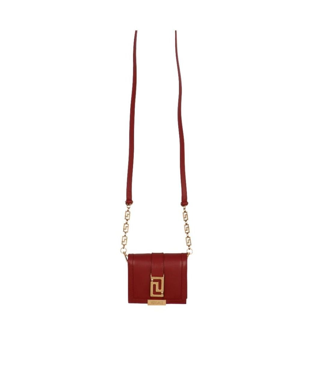 Versace Red Greca-Plaque Detail Wallet