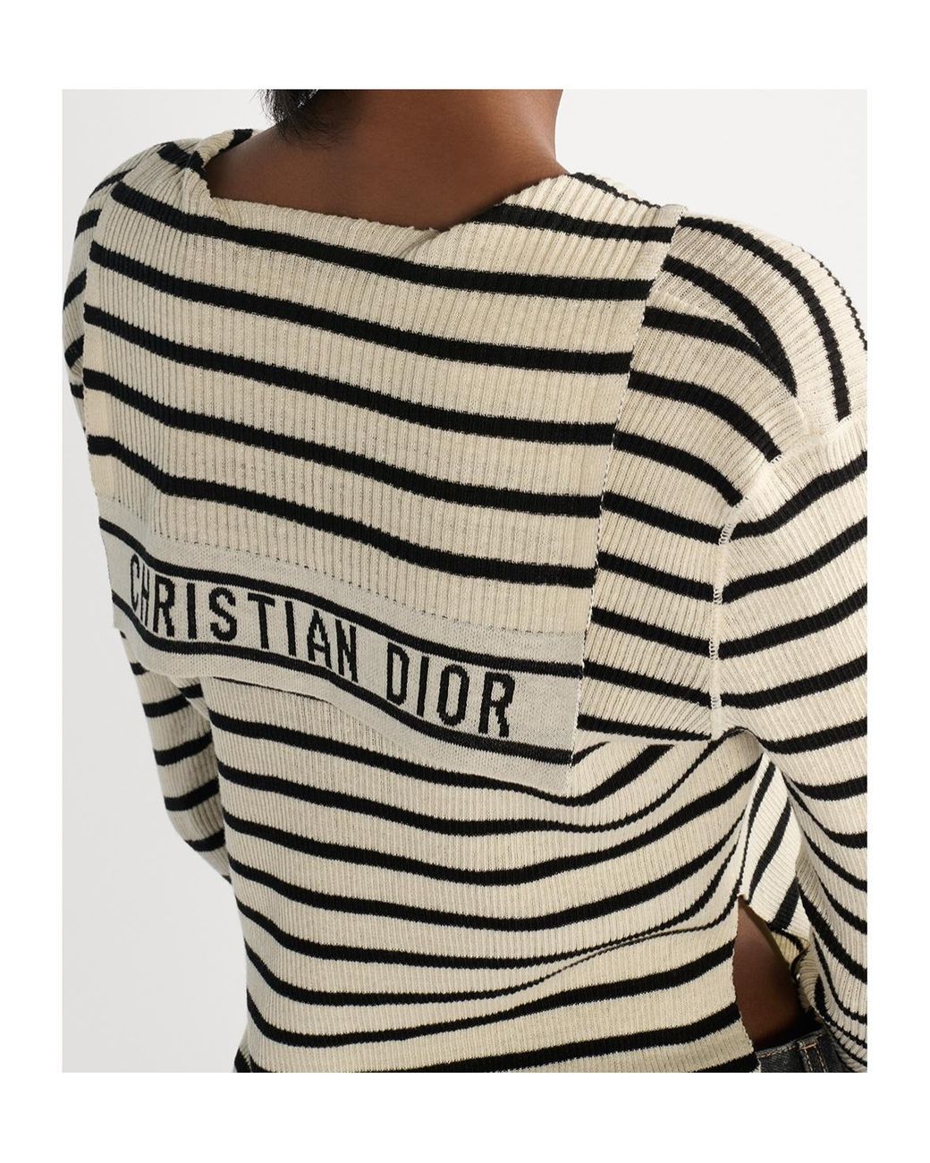 Dior Black Sweater With Laces On The Neckline