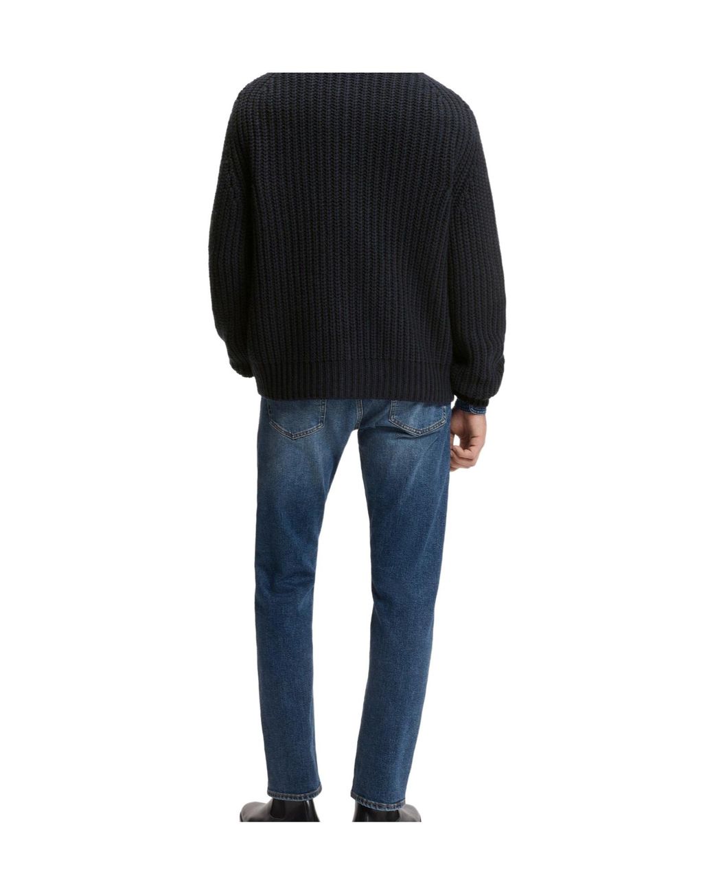 Boss Blue Shawl-Collar Thick Knit Cardigan for men