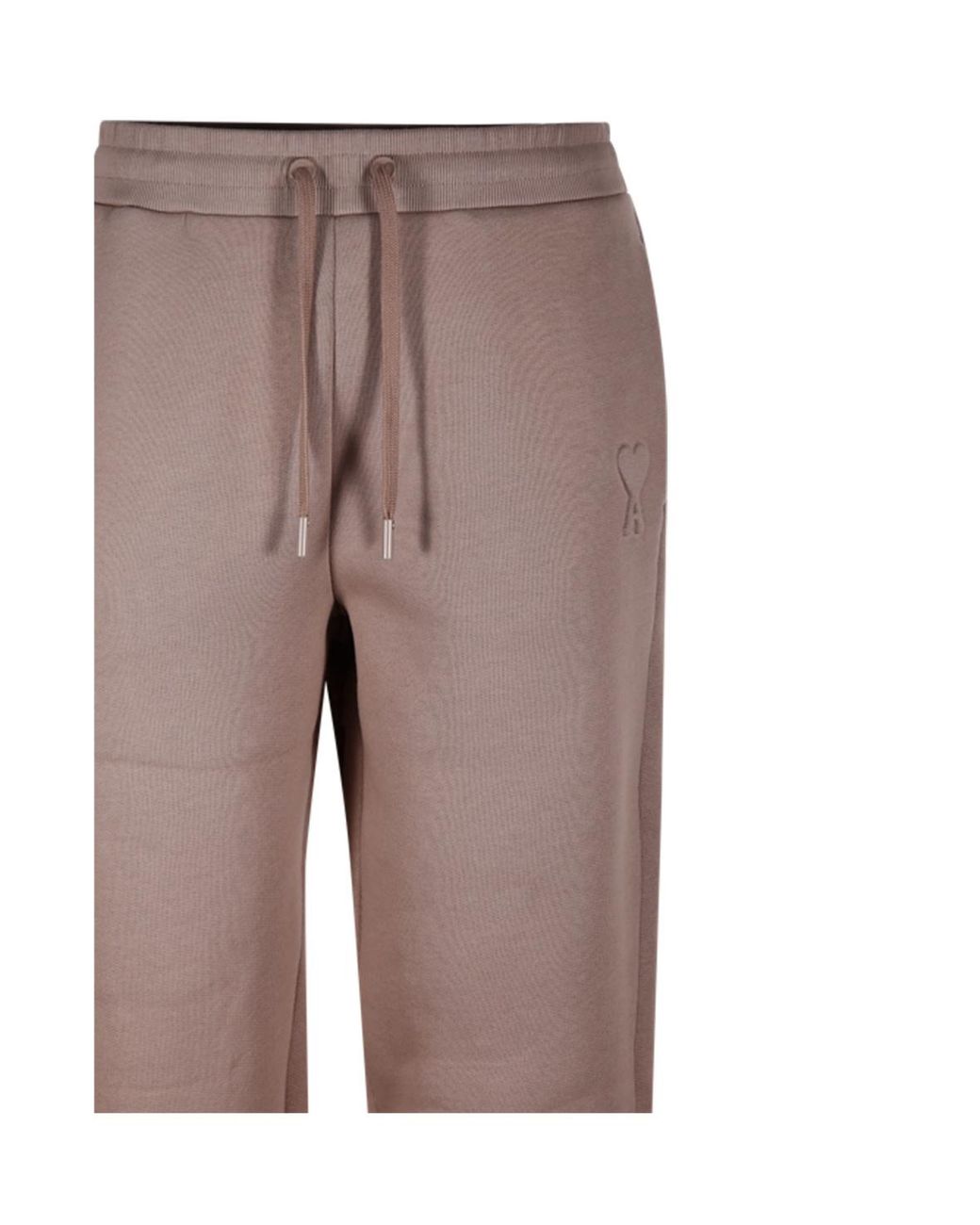 AMI Brown Ami Logo Embossed Drawstring Track Pants for men