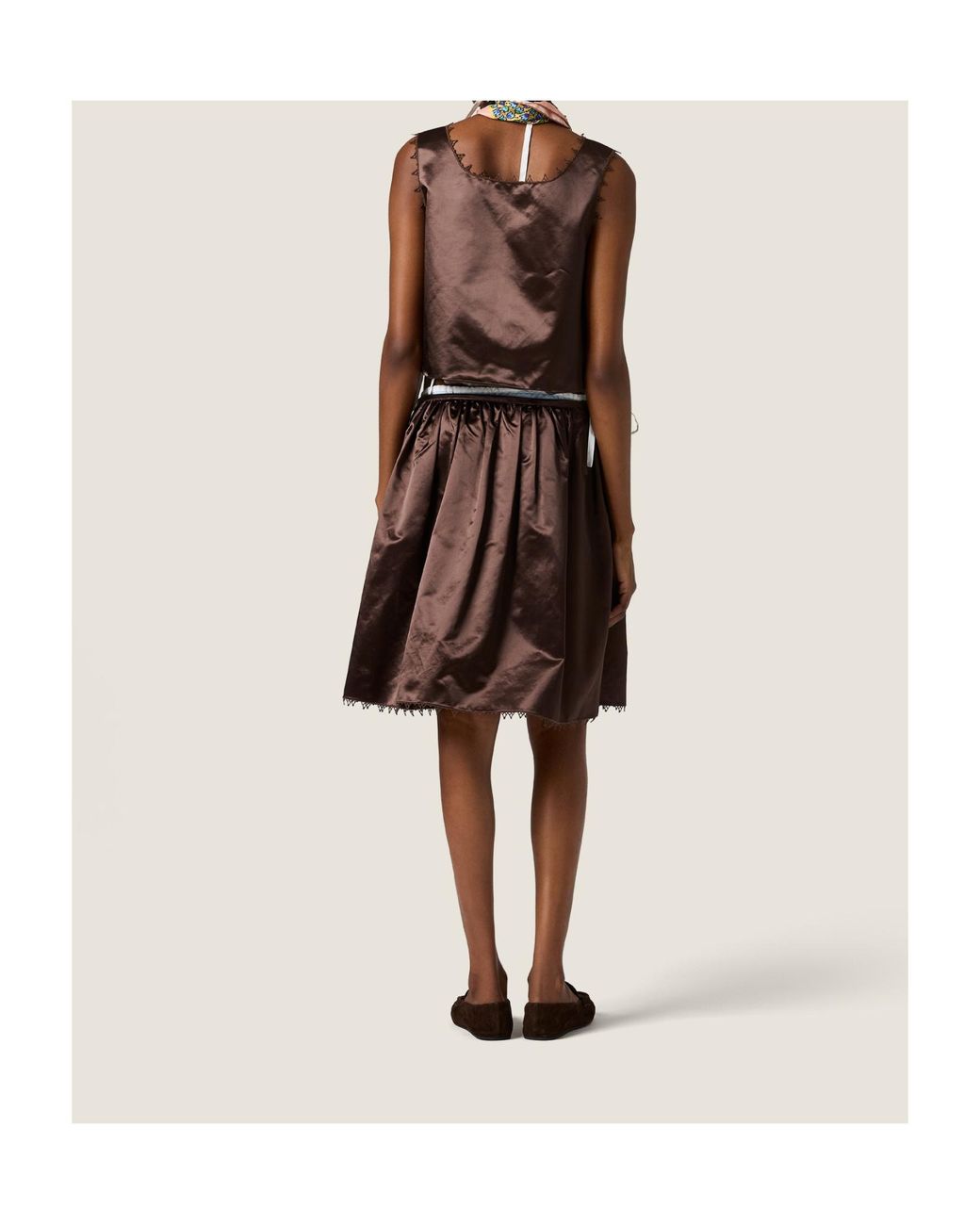 Miu Miu Brown Satin Skirt