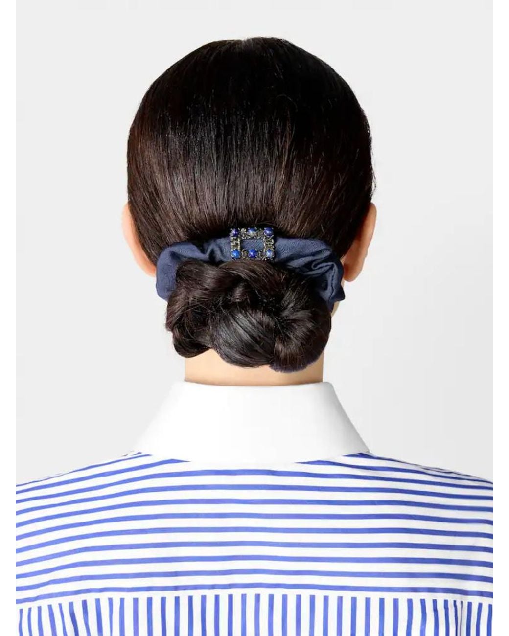 Roger Vivier Blue Embellished Scrunchie