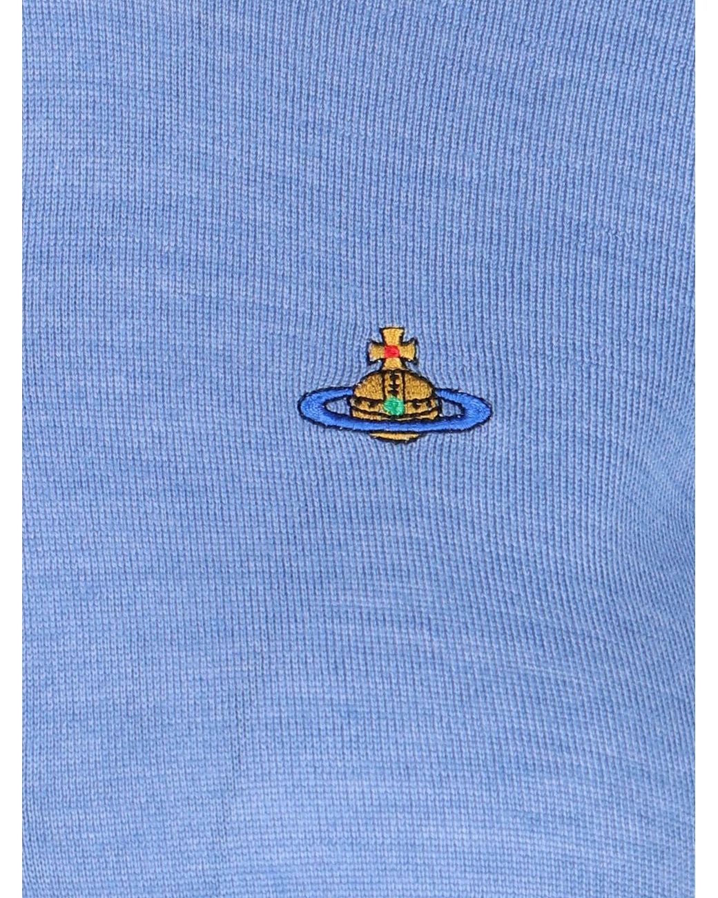 Vivienne Westwood Blue Bea Orb-Embroidered Cardigan