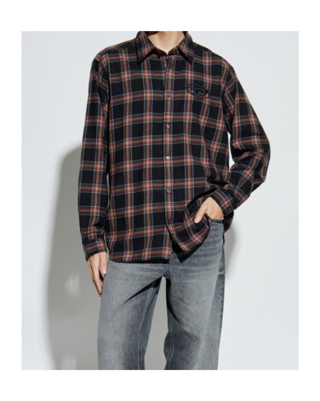DIESEL Blue S-Simply Checked Shirt for men