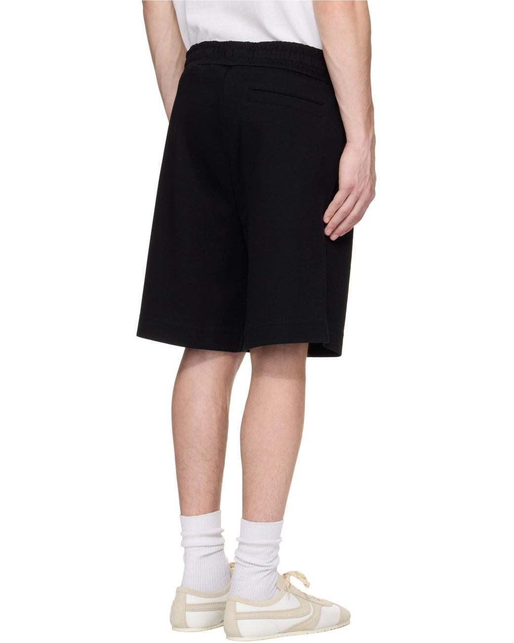 Boss Black Drawstring Cotton Shorts for men