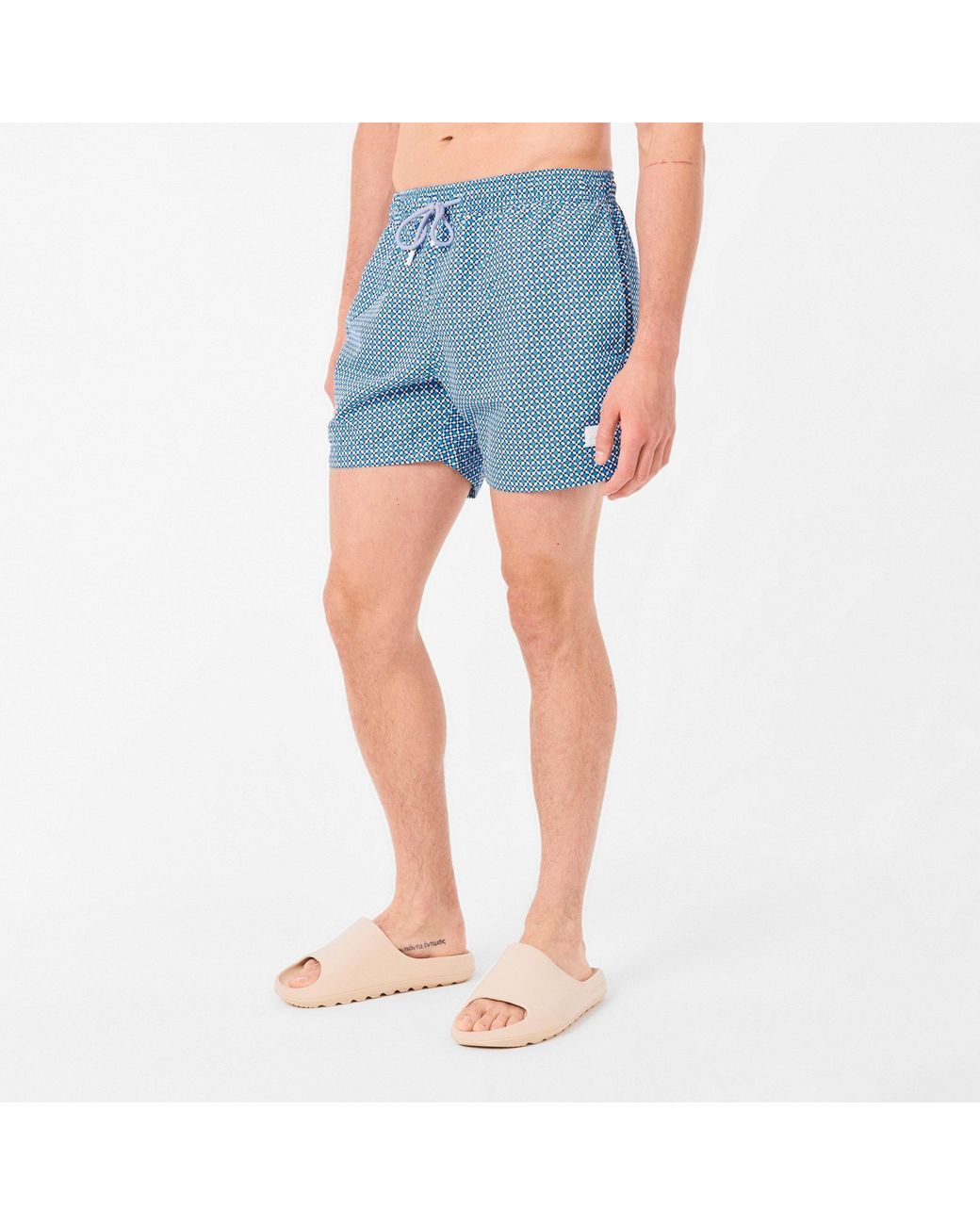 Boss Blue Patterned Swim Shorts for men