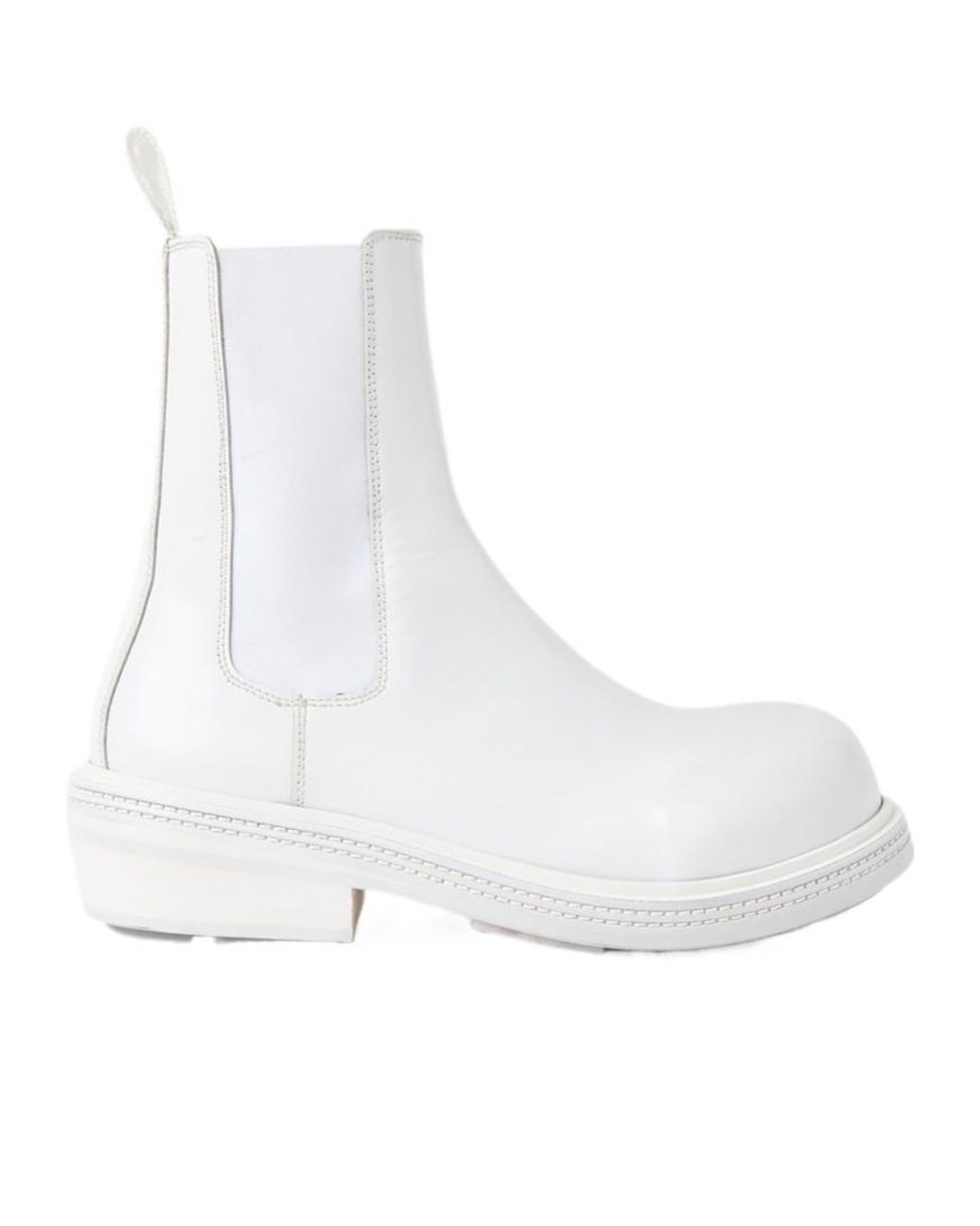 Bottega Veneta White Fireman Chelsea Ankle Boots