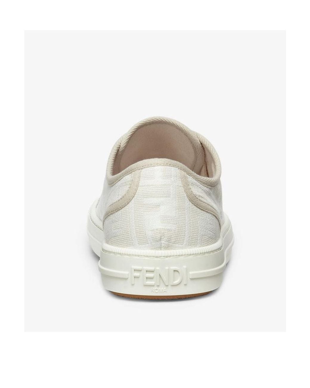Fendi White Domino Lace-Up Sneakers for men