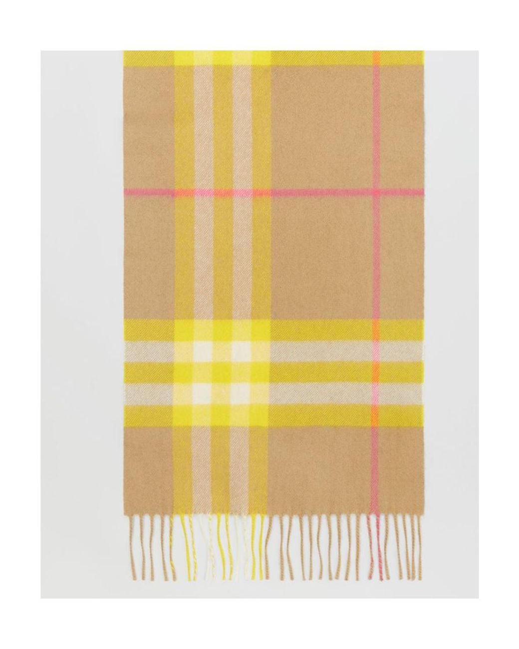 Burberry Yellow Embroidery Check Scarf for men