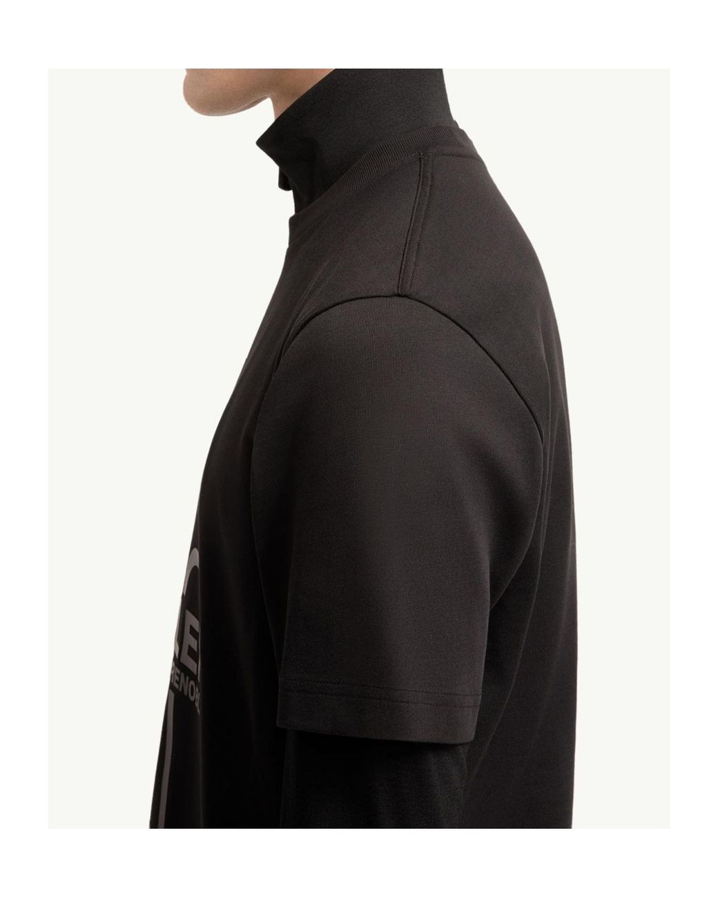 Moncler Black Grenoble Logo-Printed Crewneck T-Shirt for men