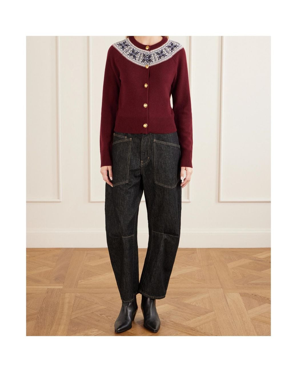 Nili Lotan Blue Shon Barrel-Leg Jeans