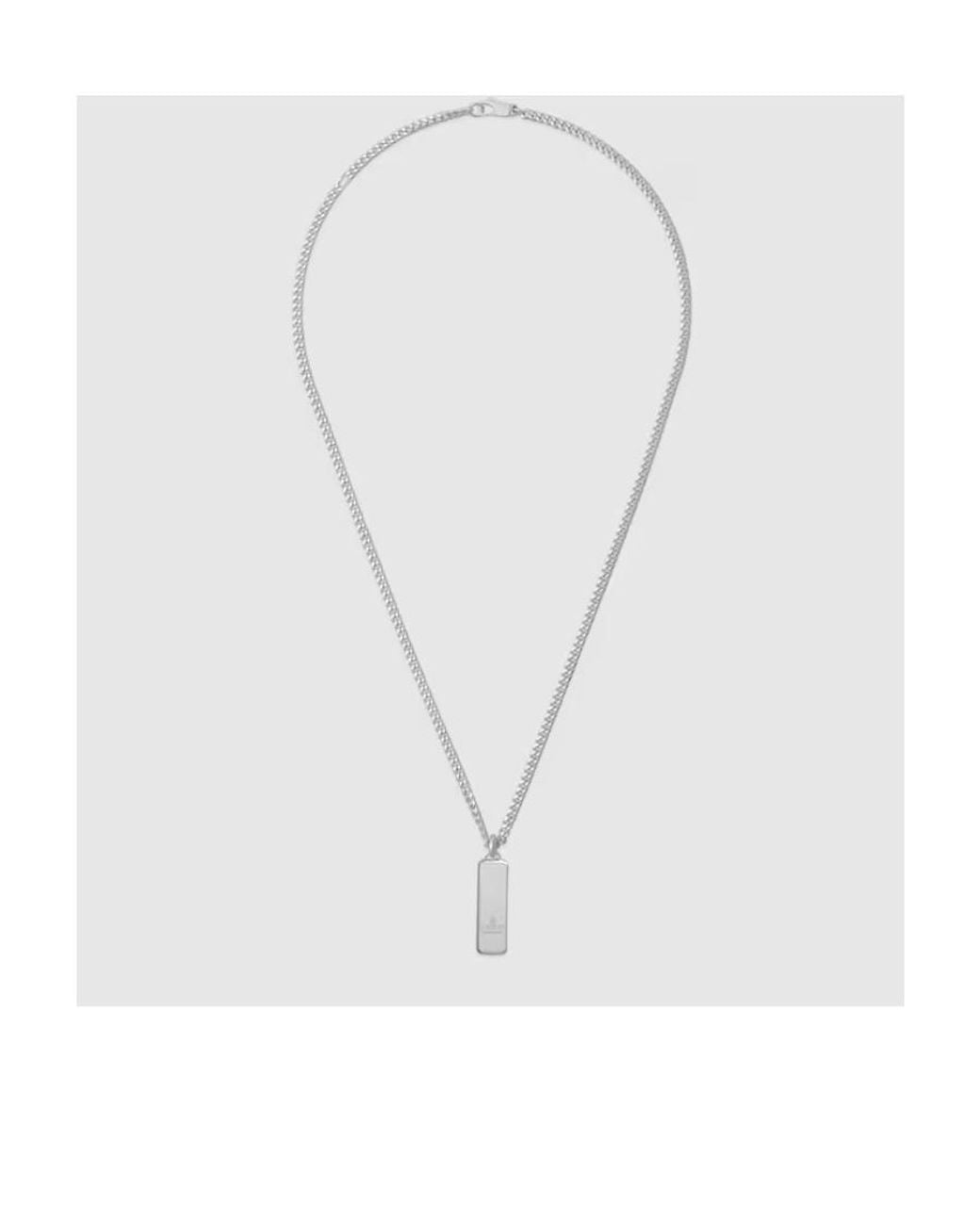 Gucci White Diagonal Interlocking G Necklace for men