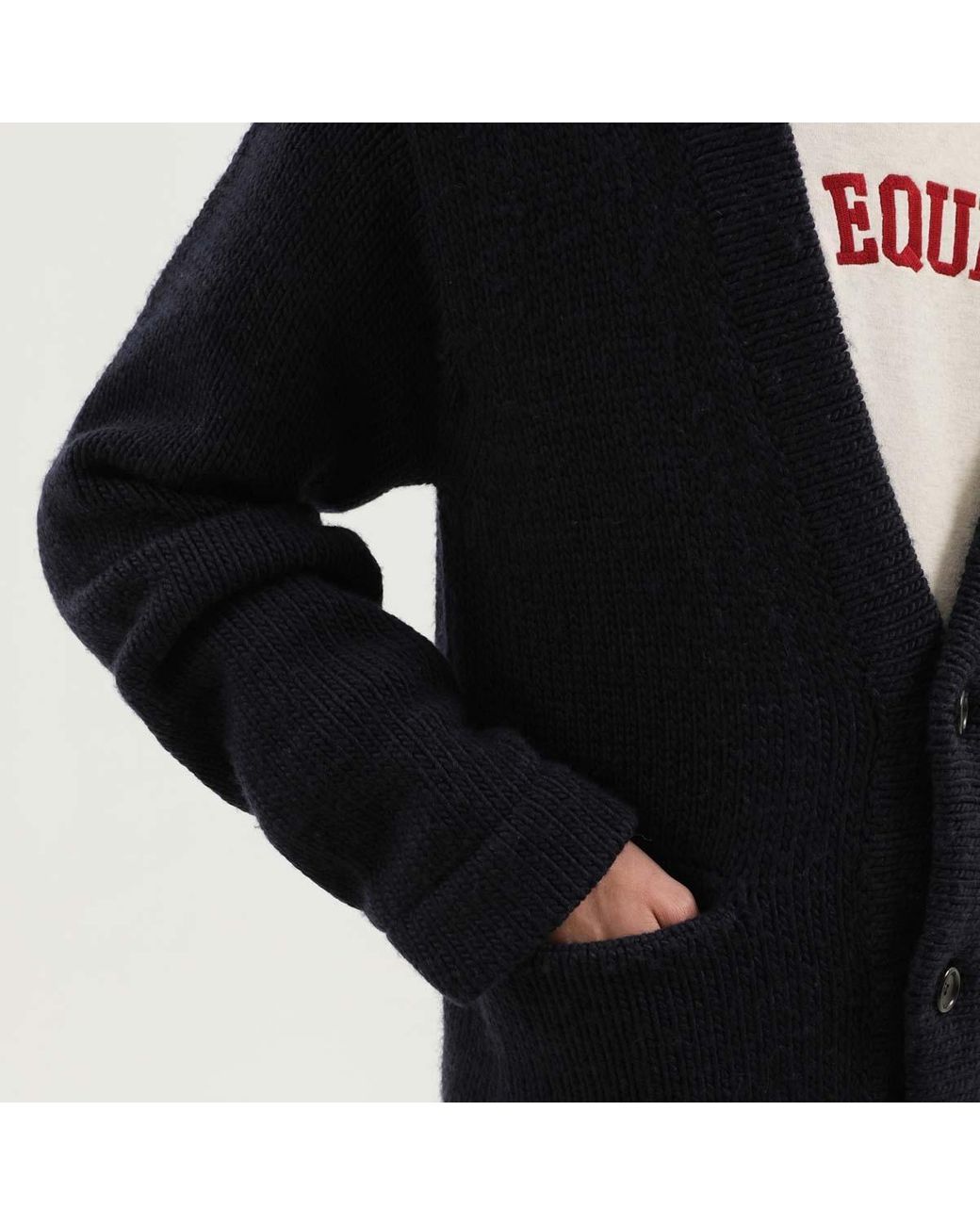 1989 STUDIO Blue Pocket Cardigan Sweater for men