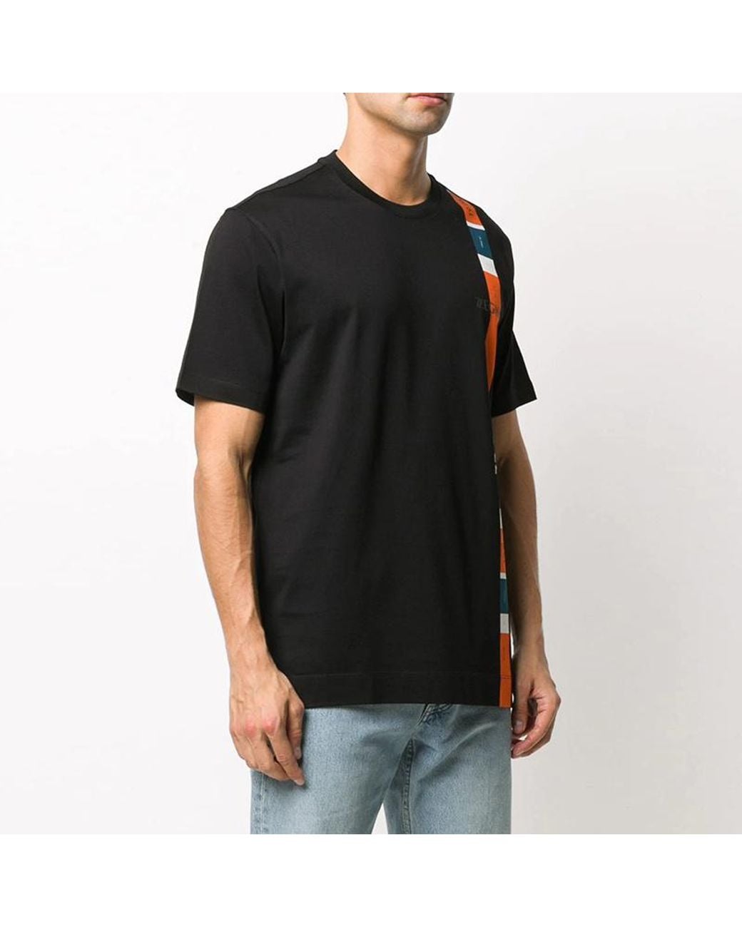 Zegna Black Logo Short-Sleeve T-Shirt for men