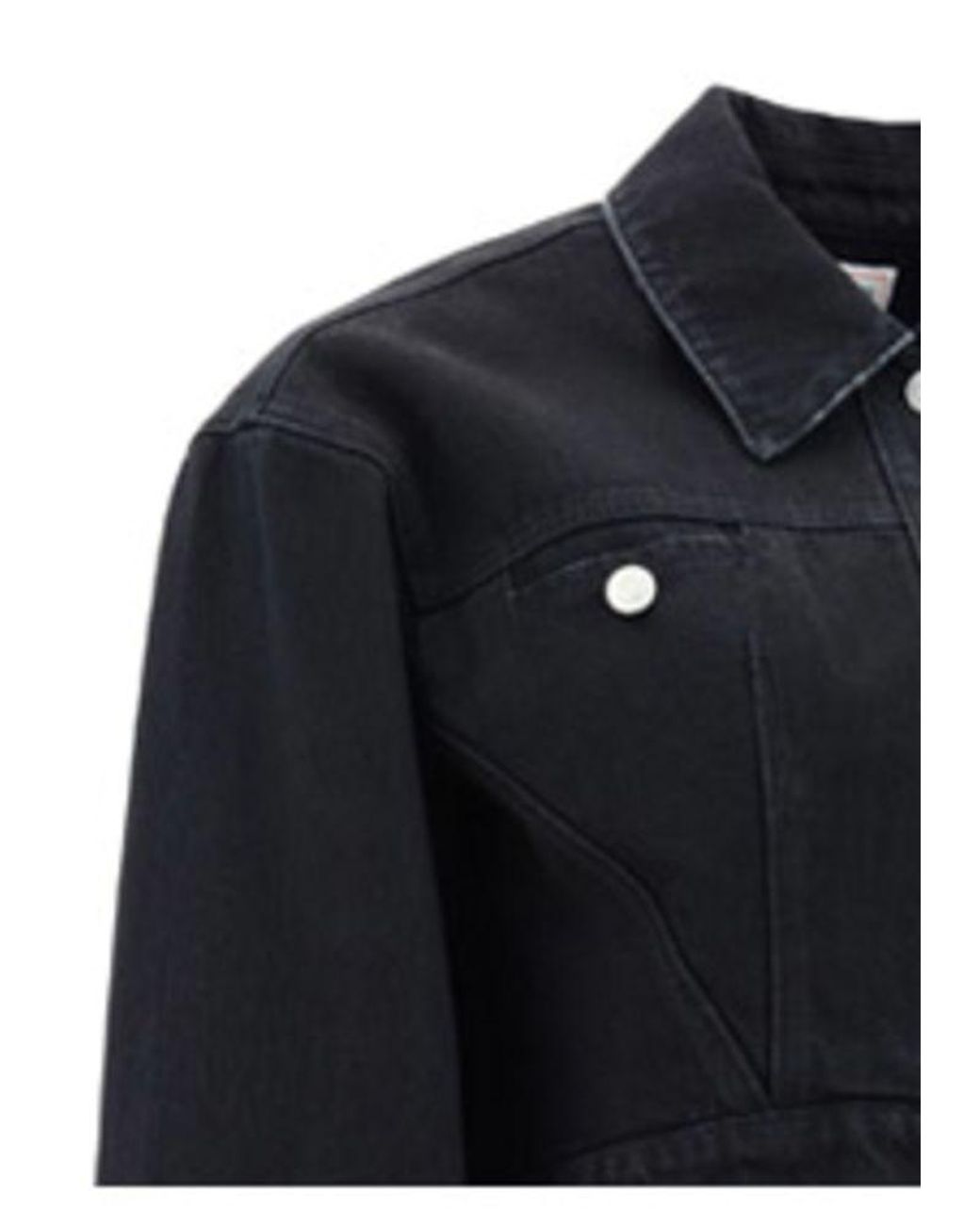 McQueen Black Cropped Denim Jacket