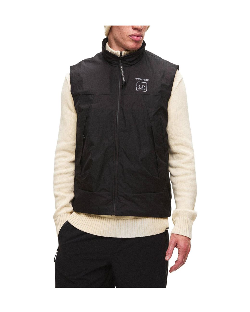 C P Company Black Waterproof Functional Vest for men