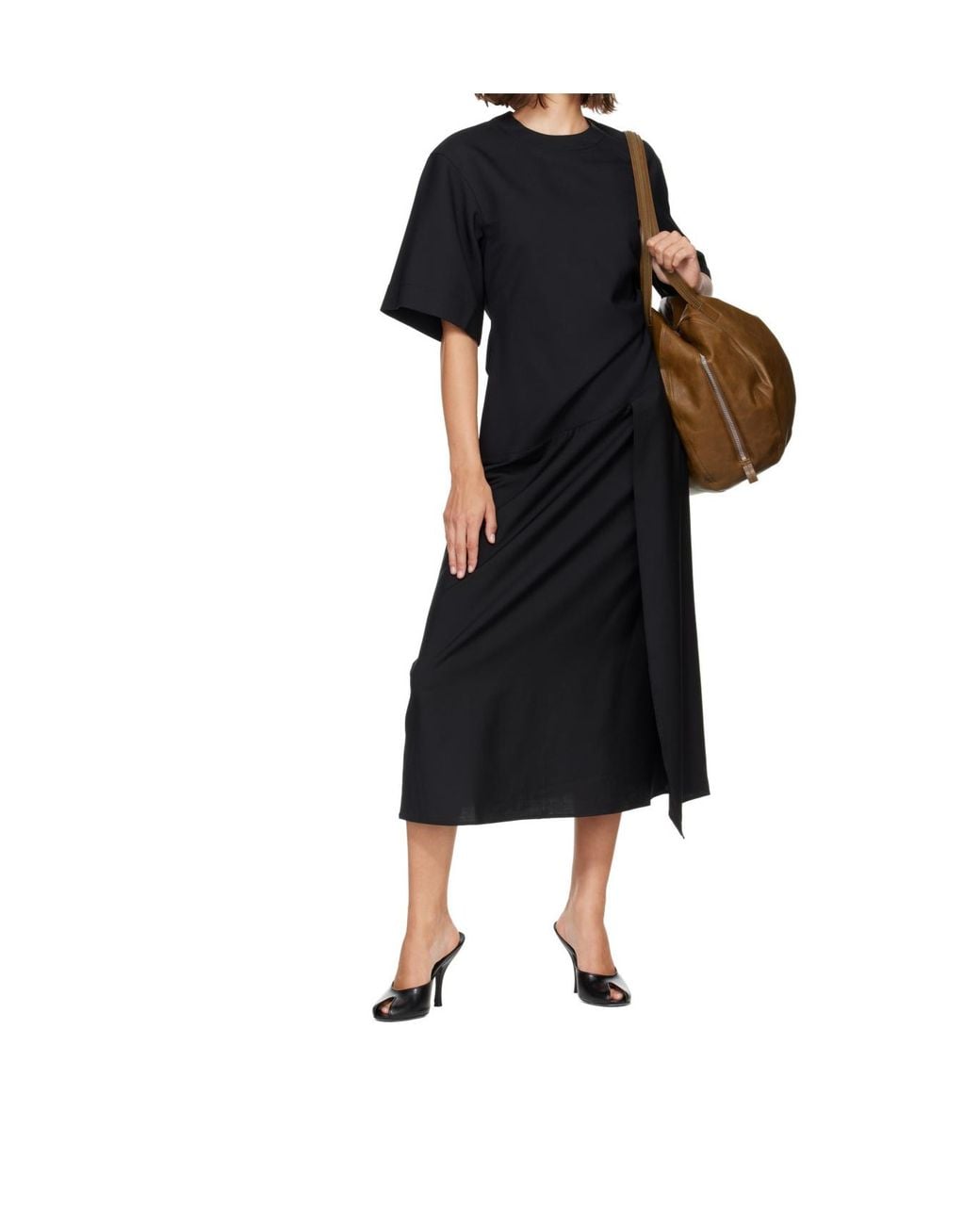 Rohe Black Short-Sleeved Midi Dress