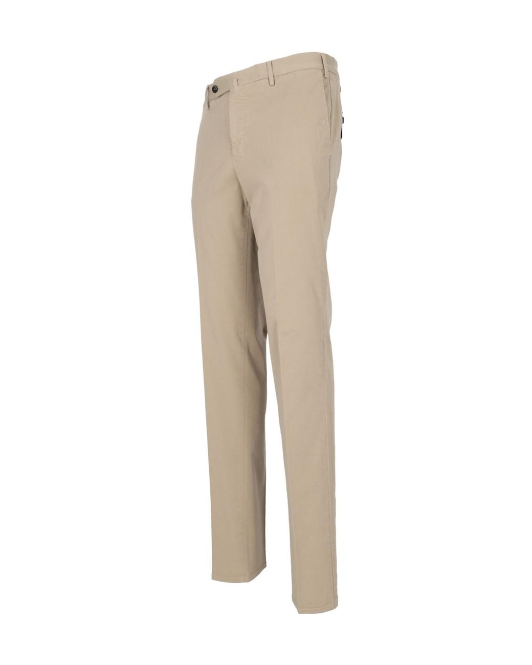PT01 Natural Casual Trousers With Belt Loops for men