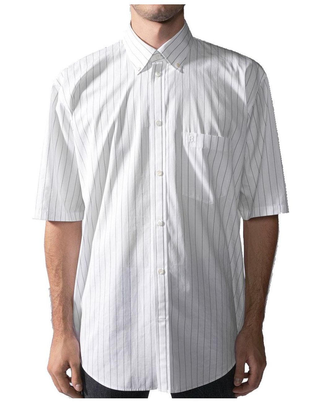 Balenciaga White Striped Shirt for men