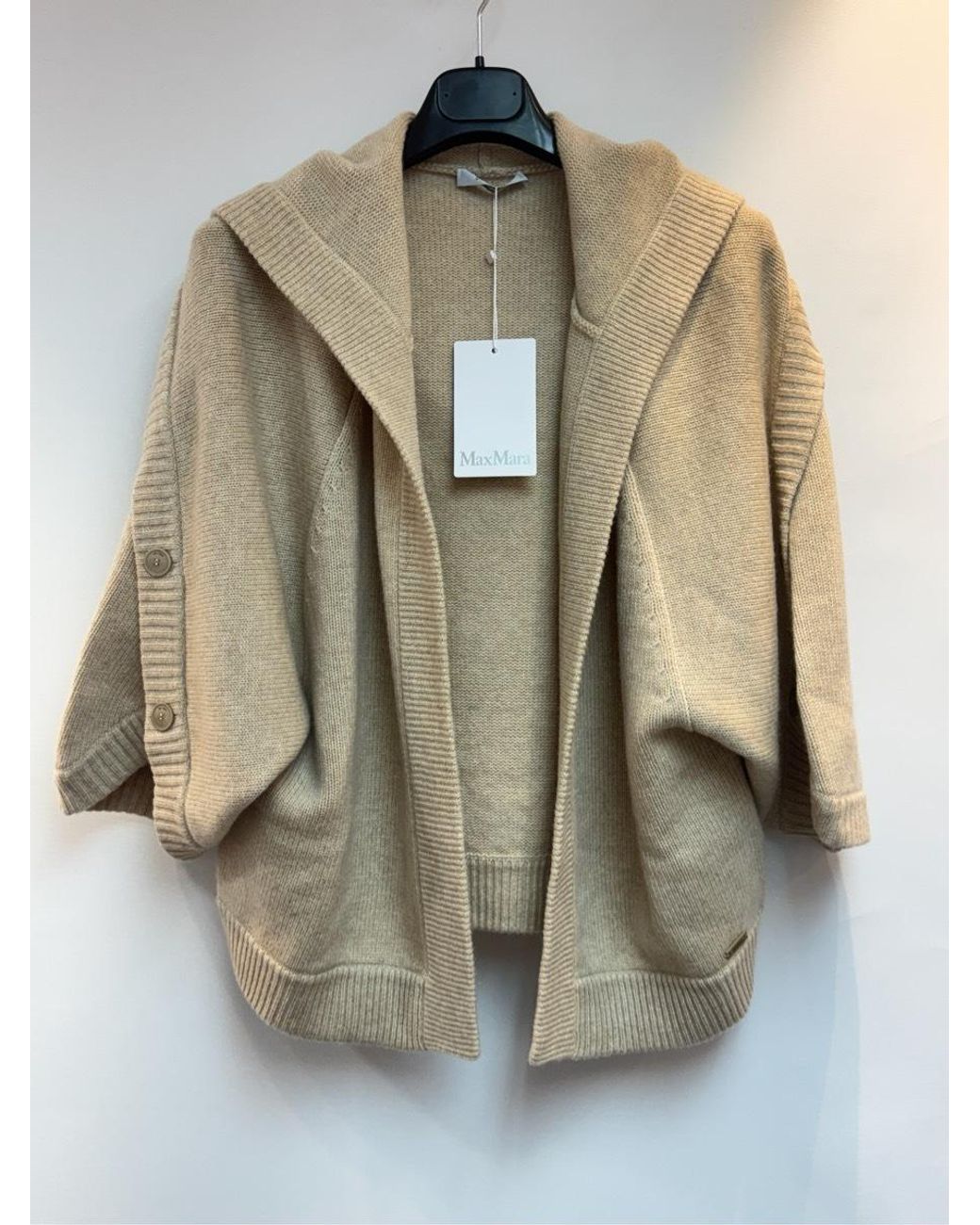 Max Mara Natural Vals Button Detailed Open-Front Cardigan