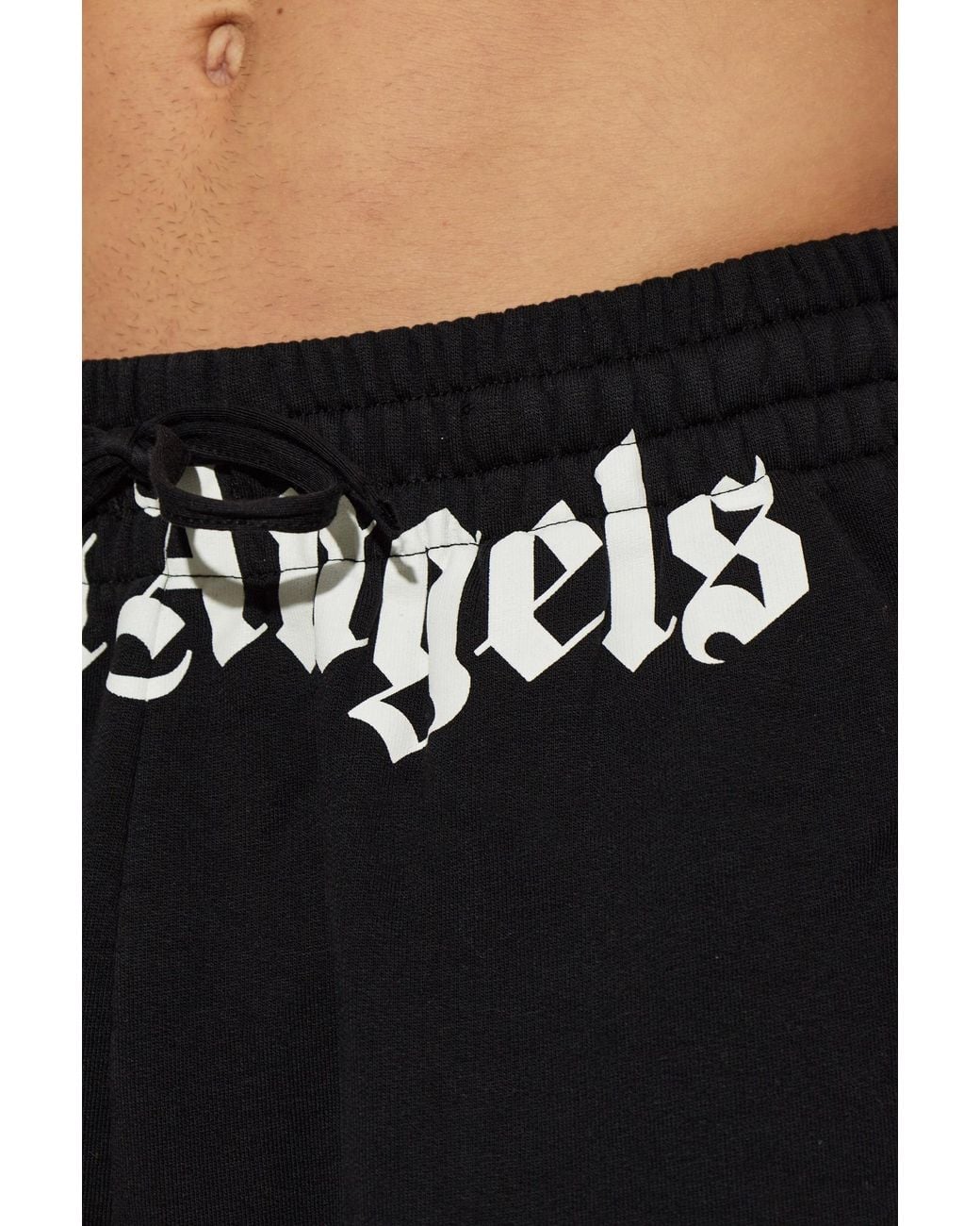 Palm Angels Black Logo Printed Shorts for men